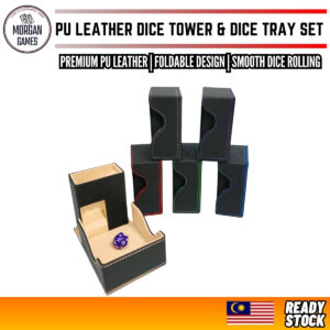 PU Leather Dice Tower & Dice Tray Set
